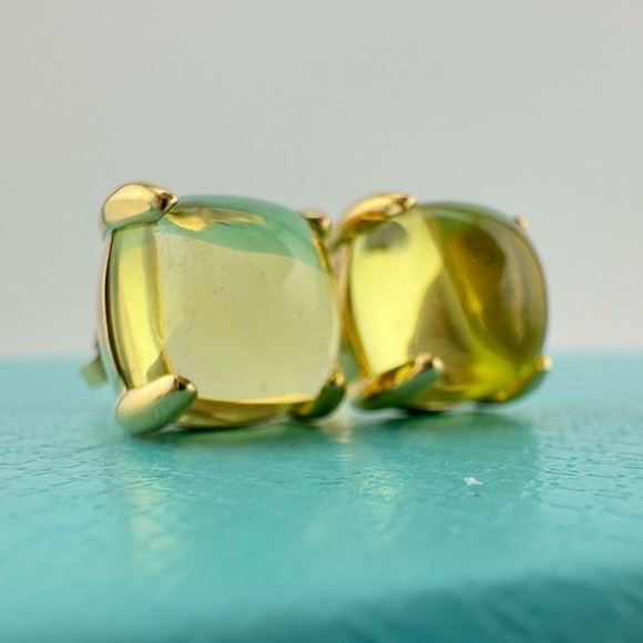 SUPER RARE Tiffany & Co. XL Lemon Quartz Sugar Stack Earrings 18k Yellow Gold 💛 - Picture 2 of 8